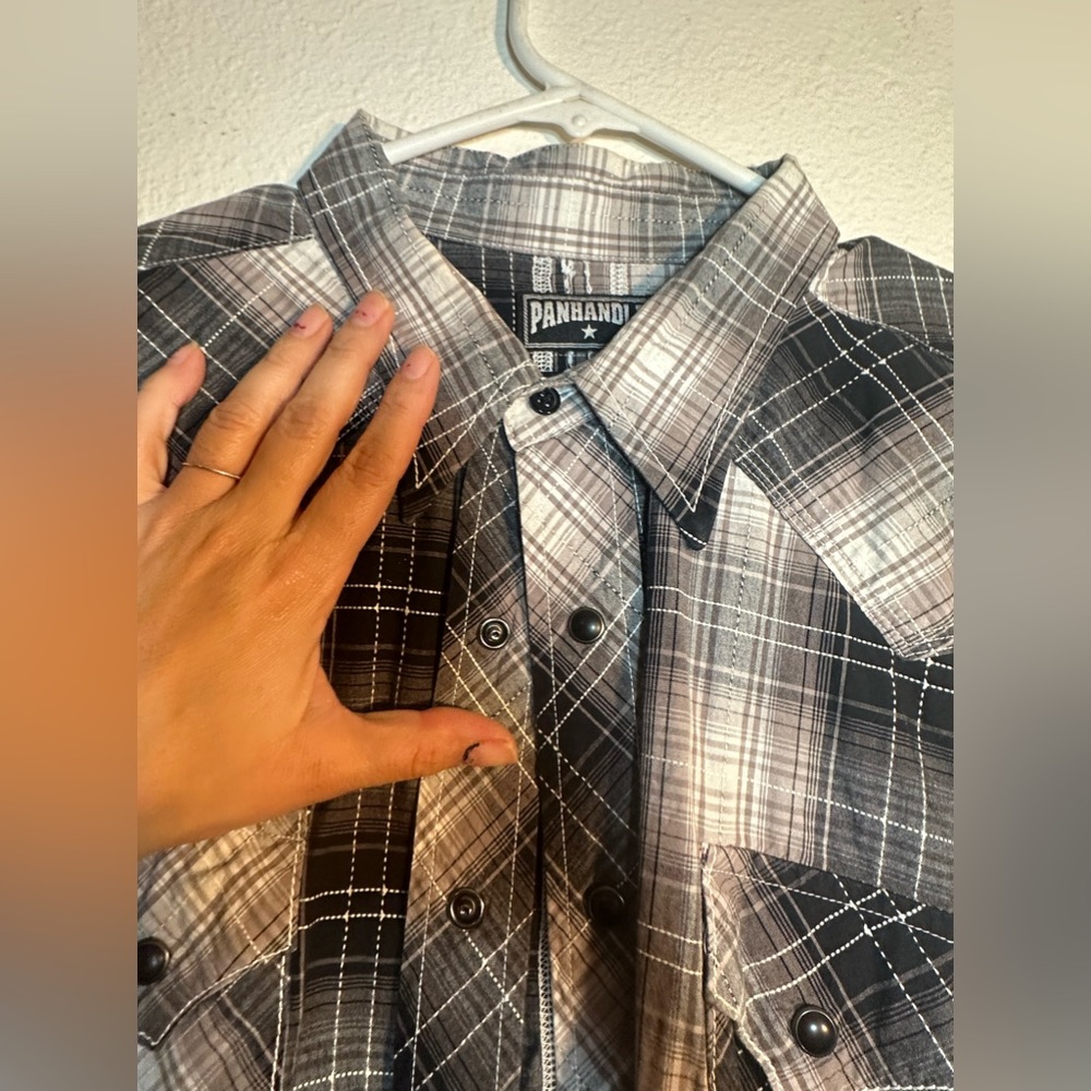 Panhandle 90s proof vintage western cowboy men button up shirt size xl slim - Picture 8 of 11